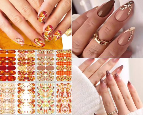 Fall Inspired Nail Art and Accessories cover photo collage