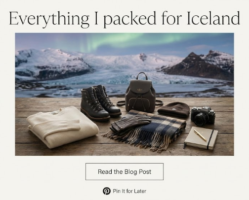 Everything I packed For My January Trip To Iceland cover photo collage