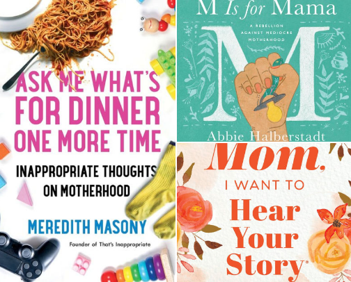 Blooming in Motherhood: A Collection of Books for Moms Becoming, Learning, and Loving cover photo collage