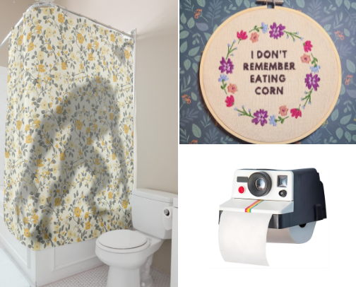 Weird, Quirky and Kitschy Bathroom Decor cover photo collage
