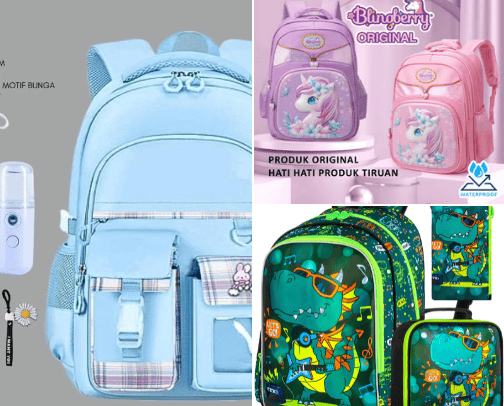 School supplies for children cover photo collage
