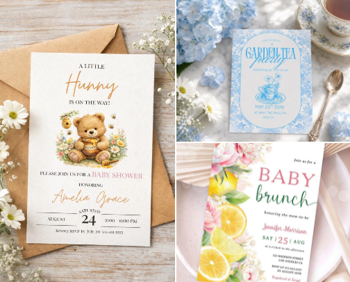 Baby Shower Invitation Editable Templates cover photo collage