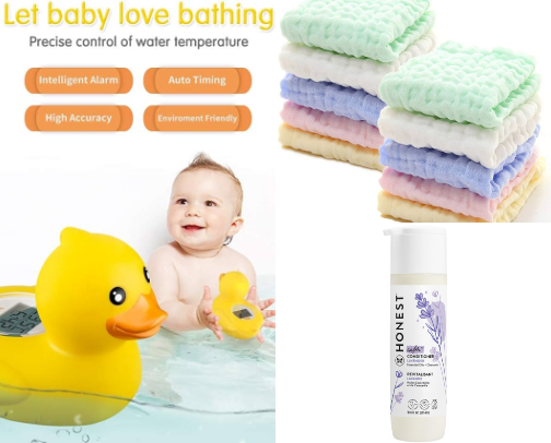 Baby/toddler bath essentials cover photo collage