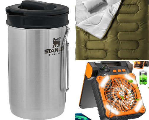 Camping essentials cover photo collage