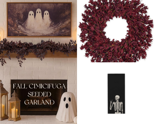 Cozy fall and Halloween home decor cover photo collage
