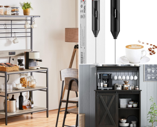 create your perfect coffee bar! cover photo collage