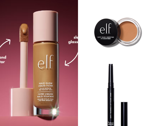 Full face with elf products cover photo collage