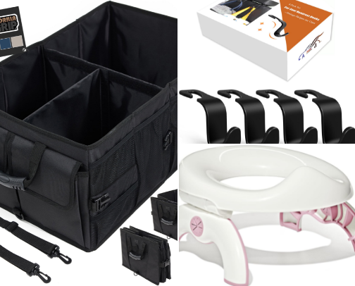 car essentials i actually use as a mom cover photo collage