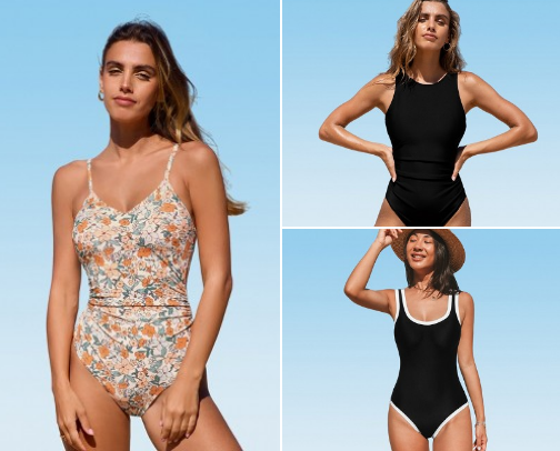 Swimsuits that are mom approved!! 🩱 cover photo collage