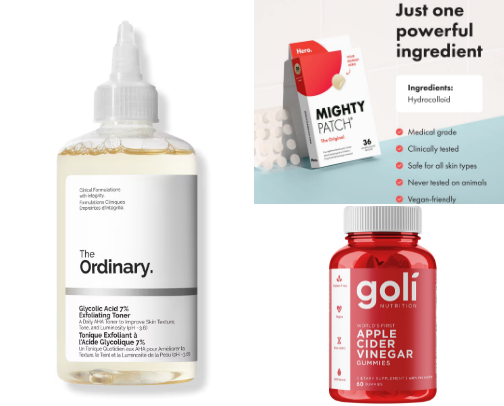 Products that help with acne cover photo collage