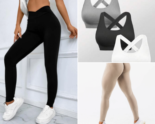 Gym clothes but make it stylish🤸🩶 cover photo collage