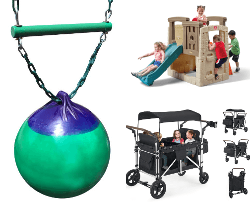 Outdoor toddler toys cover photo collage