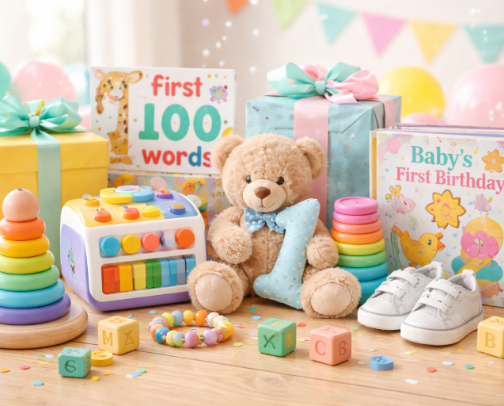 First Birthday Gifts for your Growing Baby! cover photo collage
