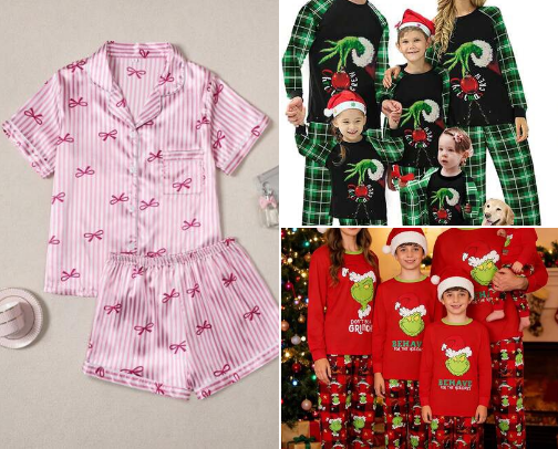 Matching pajamas cover photo collage