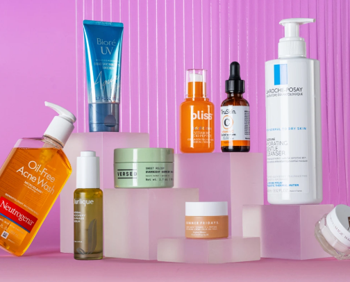 Skin care cover photo collage