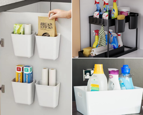 Tidy Utility: Clever Cleaning Supply Systems cover photo collage
