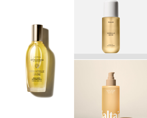 Body oil cover photo collage