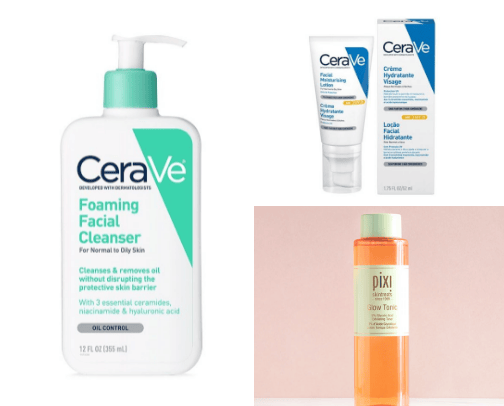 Skincare products🧴 cover photo collage