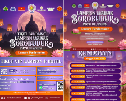"Waisak 2026 in Borobudur — The Night Thousands of Lanterns Light Up Ancient Java" cover photo collage