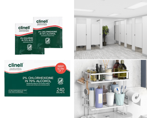 "Design meets hygiene – because good taste doesn’t stop at the bathroom door." cover photo collage