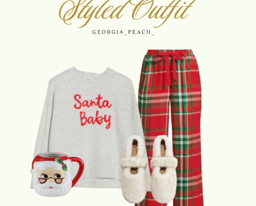 Christmas Morning Styled Pajama Outfit cover photo collage