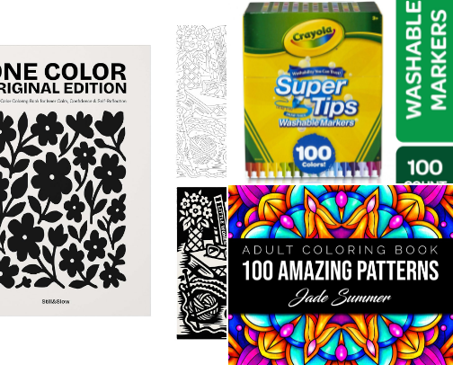 Best Adult Coloring Books & Creative Supplies for Relaxation cover photo collage
