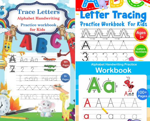 Read Online - Engaging practice with Trace Letters: Alphabet Handwriting Practice workbook for kids: Preschool writing Workbook with Sight words for Pre K, Kindergarten and Kids Ages 3-5. ... Words & Math for Preschool & Kindergarten) cover photo collage