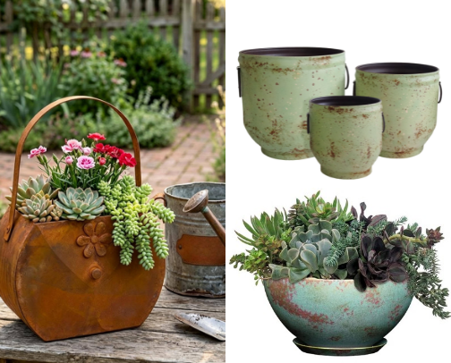 The Found Objects Edit: Rustic & Vintage Planters cover photo collage