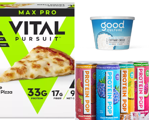 High Protein Vegetarian items to add to your next Target grocery pickup order! cover photo collage