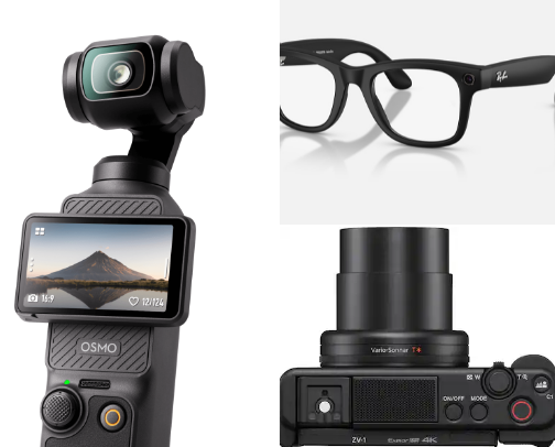 Vloging & recording equipment cover photo collage