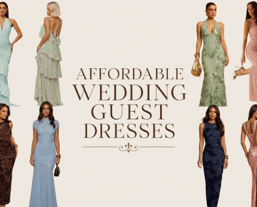 CHEAP & CLASSY WEDDING GUEST DRESSES cover photo collage
