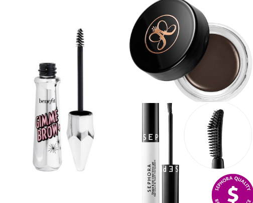 Eyebrow products cover photo collage