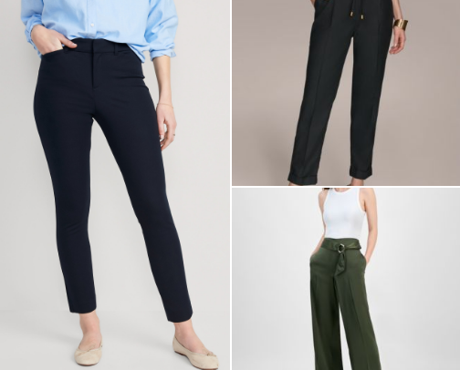 Flattering pants for work cover photo collage