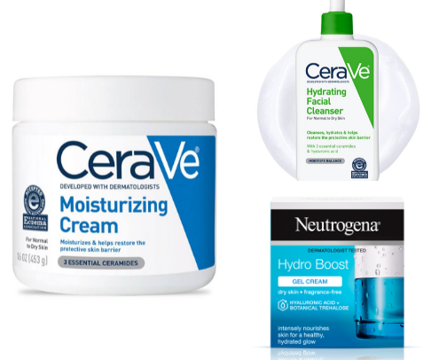 Morning. Skincare routine cover photo collage