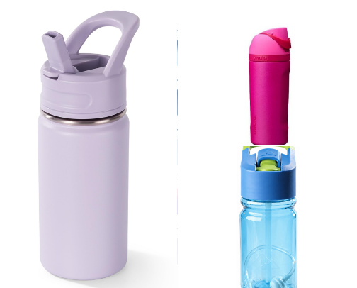 Kids’ Water Bottles They’ll Actually Use cover photo collage