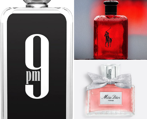 Perfumes and cologne Women and Men cover photo collage