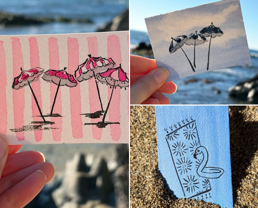 Original tiny paintings for the price of a tube of lipstick! cover photo collage