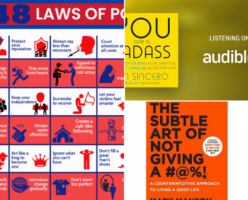 Level Up Your Life: The Sassiest Top 10 Self-Help Books for Unapologetic Badasses cover photo collage