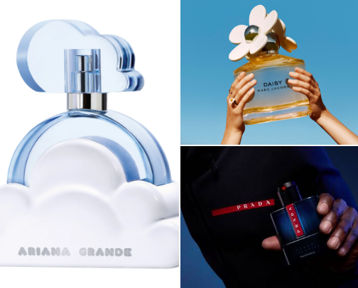 Feminine perfume for spring & summer cover photo collage