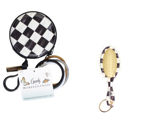 Purse charm checkered mini brush key chain , purse charm useful for on the go and with little ones cover photo collage