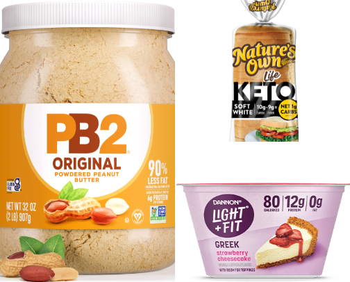 Low Calorie/ Zero Sugar Food Swaps and Favorites cover photo collage