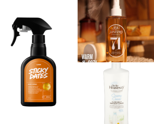 Favourite body mists cover photo collage