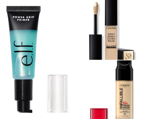 Makeup products cover photo collage