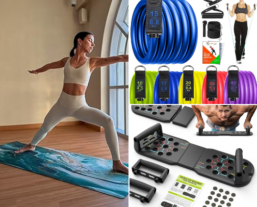 My new listThe Best Fitness & Recovery Tools to Stay Healthy at Home: A Complete Guide to Exercise Equipment & Muscle Recovery cover photo collage
