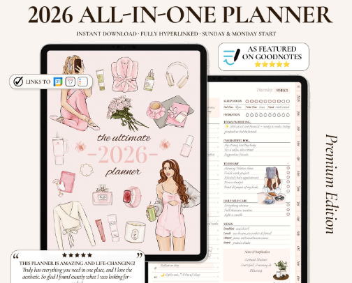 Pretty Digital Planners for a More Organized 2026 cover photo collage