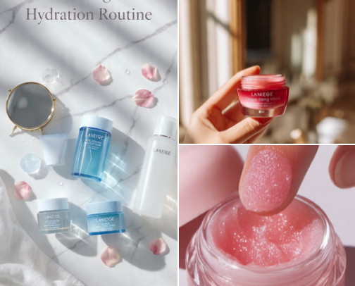 Laneige Hydration Routine | Korean Glass Skin Glow cover photo collage