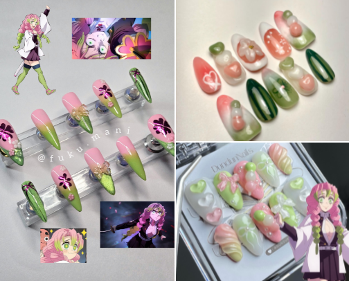 mitsuri kanroji nail List ⋆.˚🪷🦢⋆ cover photo collage