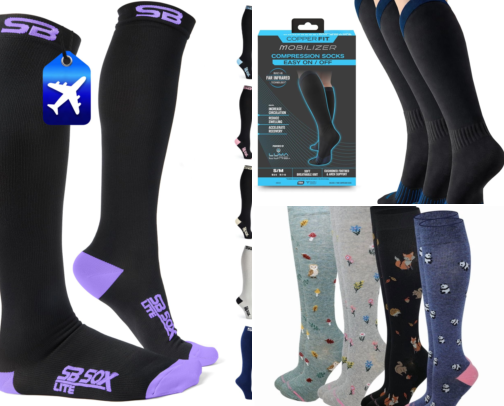 Compression Socks That Saved My Legs On 10-Hour Flights cover photo collage