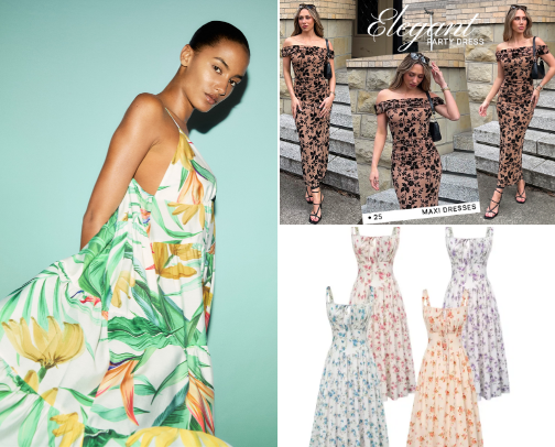 Beautiful summer dresses cover photo collage