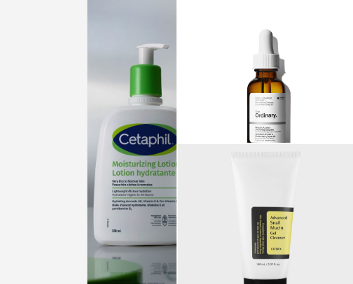 The best skincare for those with dry + acne prone skin! cover photo collage